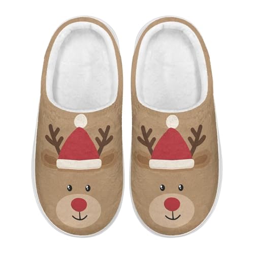 Soft House Slippers for Women Comfortable Fuzzy Scuff Ladies Bedroom Slippers with Anti-Skid Rubber Sole