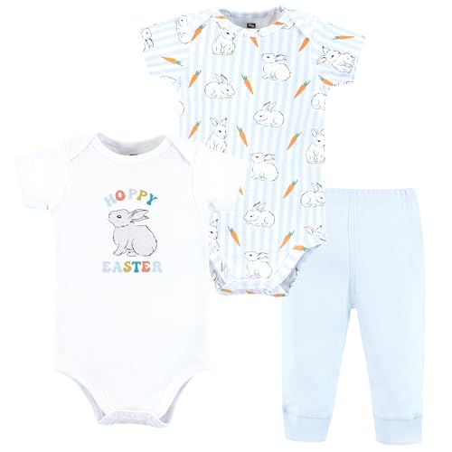 Image of Hudson Baby Unisex Cotton Bodysuit and Pant Set