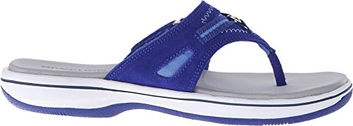 Skechers Women's Bayshore-Paddle Flip Flop,Navy/White,10 M US