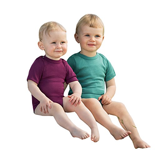 Body bébé turquoise en laine biologique et soie d'exception