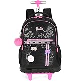 Mochila com Rodinha, Luxcel, Barbie, Preto, G, com Paetê