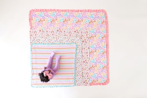 Image of Posh Peanut Swaddle Blanket & Headband Set - Viscose from Bamboo Stretchy Baby Swaddle for Newborn Girls, Receiving Blanket or Nursing Cover (Briar)