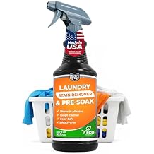 Heavy Duty Laundry Stain Remover & Pre-Soak Spray - 32 fl oz - Industrial Strength Fabric Spot Cleaner - Removes Oil, Blood, Urine, Pet, Grass, Sweat - Pre-Wash Treatment - Color Safe, Non-Bleach