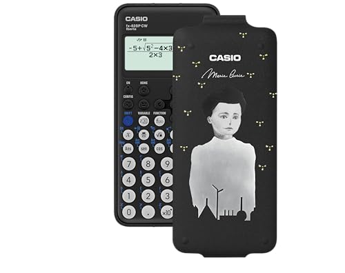 Casio FX 82SP CW   Calculadora Científica, con Marie Curie ilustrada por Raquel Riba Rossy, Recomendada para el Curriculum Español y Portugués, 5 Idiomas, más de 300 Funciones, Color Gris Oscuro