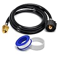 5FT Propane Adapter Hose, 1 lb to 20 lb Converter for QCC1/Type1 Tanks, Compatible with Coleman Camping Stove, BLACKSTONE 17” and 22” Griddle, Weber Q, Fits 5-20 lb Propane Tanks