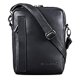Robuster Reißverschluss für einen sicheren Transport Ihrer Wertgegenstände | Dank verstell- und abnehmbarem Schultergurt auch als Crossbody Bag und Herrenhandtasche eine tolle Wahl