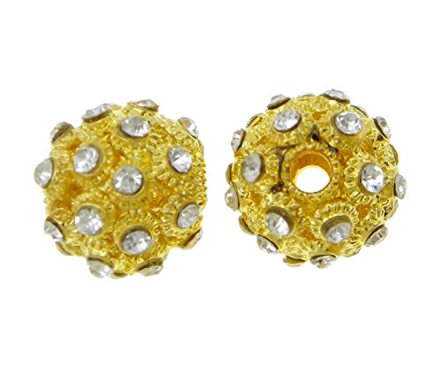 2 perle di metallo rotondo in ottone 16 mm fai da