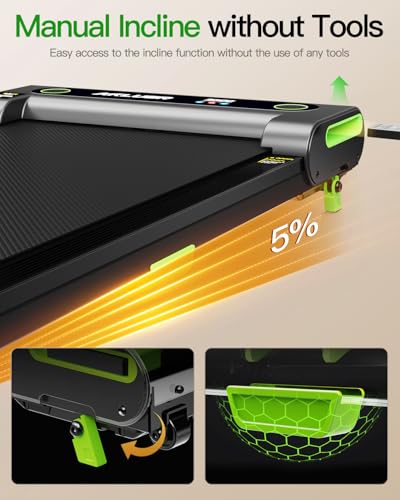 Image of Walking Pad with Incline, Akluer Incline Treadmills for Home, 2.5 HP Under Desk Treadmill Small with Remote Control, Walking Pad Small Treadmill with LED Display