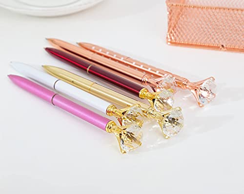 Mstokin Bling Crystal Diamond Pen Metal Ballpoint Pens For Office School With Reffills Students Gift, Pack Of 3 4 5 8 12 (3 Gold) #TOP7