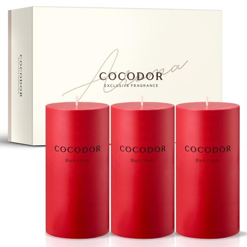 Bougies piliers de décoration COCODOR cerise noire haut de gamme