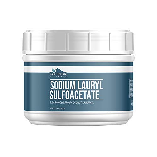 Sodium Lauryl Sulfoacetate (SLSA) (24 oz), Resealable Tub with Scoop, Bath Bomb Additive, Gentle on Skin, Long Lasting Foam & Bubbles by Earthborn Elements