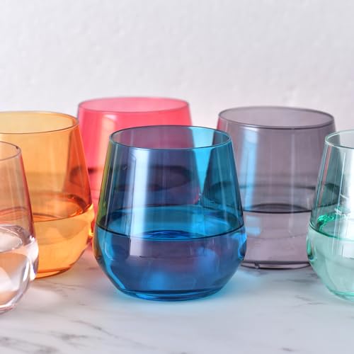 Luxulish DLX-01 Colored Stemless Wine Glasses Set Of 6, Hand Blown Premium Crystal Red White Wine Glass - 15Oz, Unique Gifts For Women, Men, Wedding thumb #4