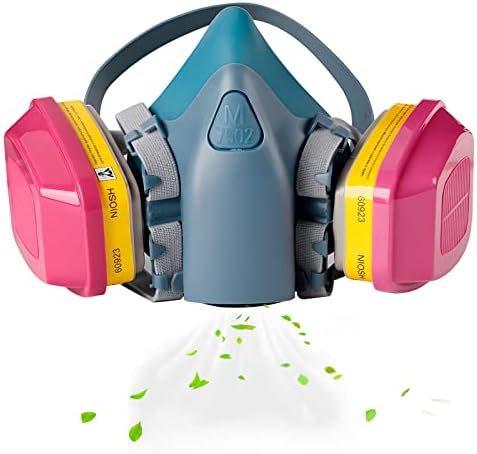 Xaafgv Reusable Half Face Respirator 7502, Respirator Mask with 60923 Filters Against Gases, Vapors, Dust, Fumes Suitable for Painting, Grinding, Welding, Sanding, Chemicals and Other Work, Medium
