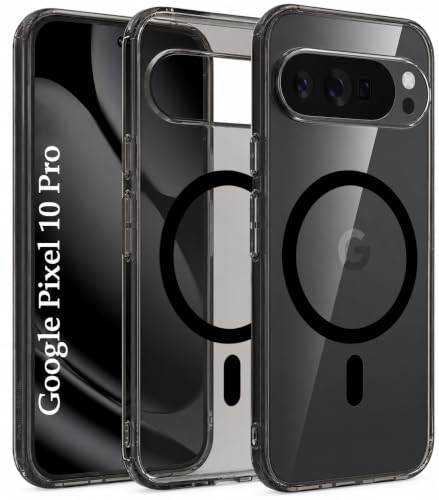 Image of Elzzi Anti Scratch Semi Translucent Cover for Google Pixel 10 Pro Case, Premium PC + TPU Magnetic Phone Cases Drop Proof, Compatible with Magsafe Slim Never Yellowing Shockproof