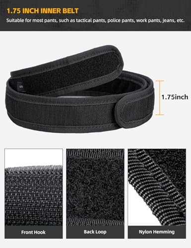 Image of IDOGEAR 2 Inch Belt MOLLE for Men with 1.75 inch Inner Belt Nylon Duty Quick Release Metal Buckle Belts Hook-and-Loop Laser-cut