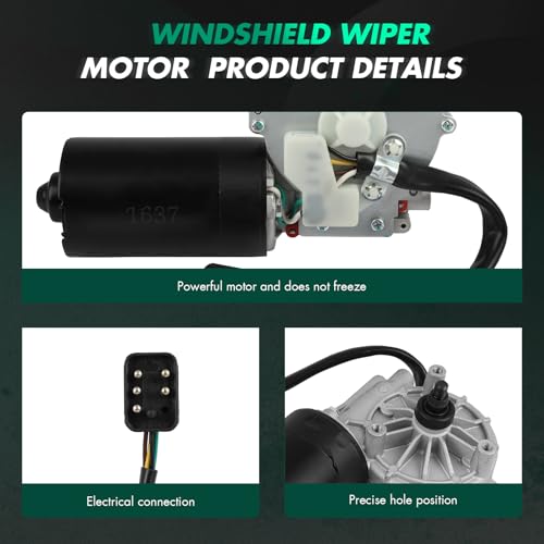 Image of SCITOO Windshield Wiper Motor Fits For 1994-1996 for Mercedes-Benz C220, Replacement OE# 2028205342, 5 - Pin, Front Side | Direct fit for 1995-1997 For Mercedes-Benz For C36 AMG|Replaces OE 2028205342|5 Pins|Fit for Front Wiper Motor Sliver /Black