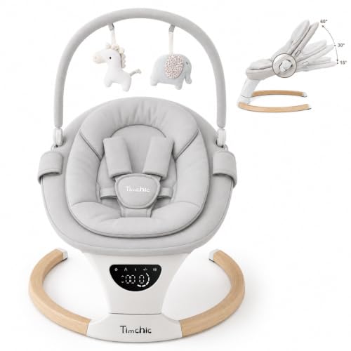 TimChic Baby Swing for Infants, Portable Electric Swing with Auto-Rocking
