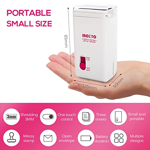 Multifunctional Mini Shredder,Professional Strip Cut Paper Shredder/Cd/Credit Card Shredder Without Wastebasket, Compact 3 In 1 Shredder,Security Stamp For Personal Identity,Electric Letter Opener #TOP5