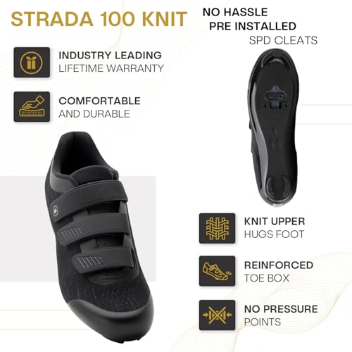 Image of Tommaso Strada Mens SPD Shoes-Ready-to-Ride Mens Cycling Shoes with Pre-Installed SPD Cleats-Explore Vareity Cycling Shoes & Bike Accessories.