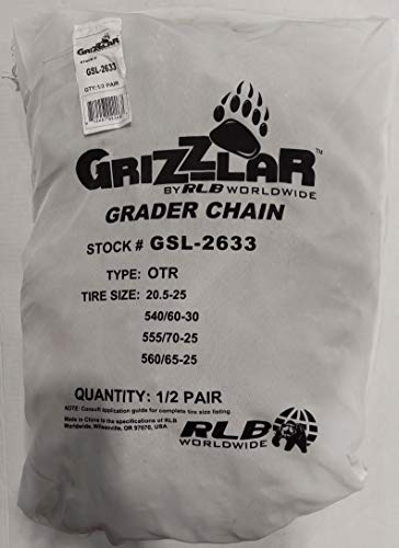 Grizzlar GSL-2633 Grader Scraper and Heavy Equipment Type OTR Ladder Tire Chains 20.5-25 540/60-30