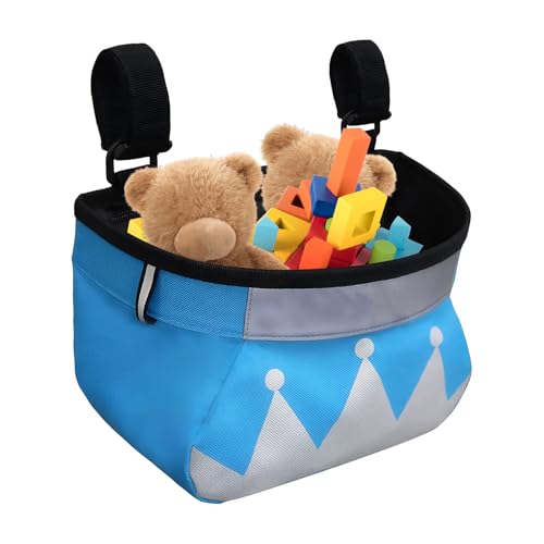 Cesta Delantera para Bicicleta – para Manillar para Niños, Soporte De Almacenamiento De Tela Oxford | Cesta De Ciclismo De 24x12,7x17,8 Cm para Niños, Niñas, Jóvenes Ciclistas, Actividades Al Ai