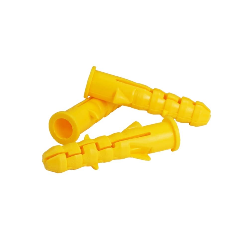 Tornillos de anclaje autoperforantes, pernos de anclaje, pernos de expansión, 200 piezas M6 M8 M10, anclaje de pared de plástico acanalado amarillo, tubo de expansión de plástico, tacos de pared, pern