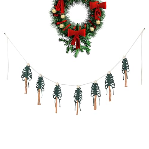 Arazzo Natalizio - Decorazione Per La Casa Boho Con Nappe, Stelle Da Appendere Alla Parete, Ornamenti Invernali In Tessuto Per La Fattoria, Accento Tessile Festivo Per L'atmosfera Stagionale, Decorazi