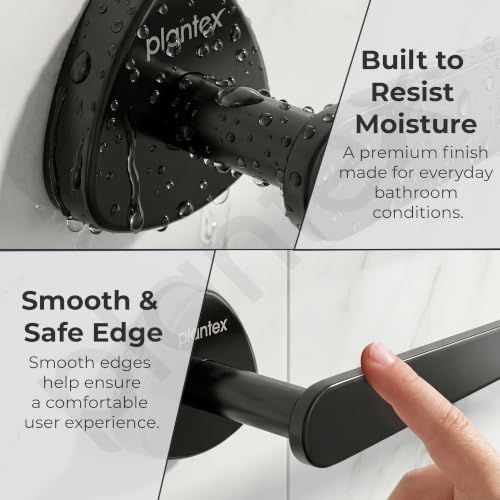 Image of Plantex J4 Stainless Steel 24 Inch Single Towel Rod for Bathroom /Towel Holder in Bathroom /Towel Holder /Bathroom Accessories (PVD Black Finish) Angel