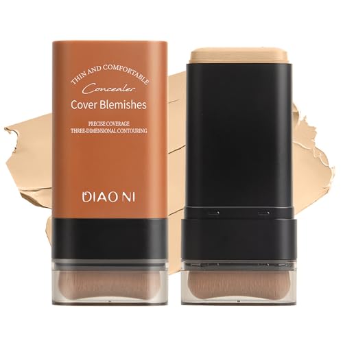 Base de maquillaje hidratante, base de maquillaje hidratante con pincel, acabado mate de larga duración, doble cabezal (01 crema, 20 g)