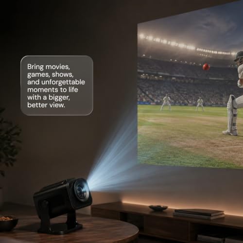 Image of XOME Nova Smart Projector for Home Cinema, HDMI USB Wi-Fi Bluetooth, Android Smart OS Auto Keystone Correction Manual Focus, 1920x1080 Native