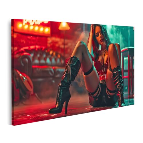 Image sur toile Femme en tenue rouge decoration murale pour salon islandburner