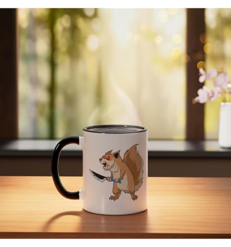 Taza de cerámica con diseño ardilla terrorífica 11oz miniatura 3