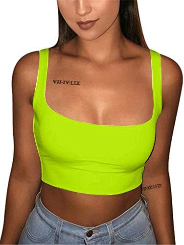 Women's Sexy Summer Basic Solid Sleeveless Stretch Crop Tank Top