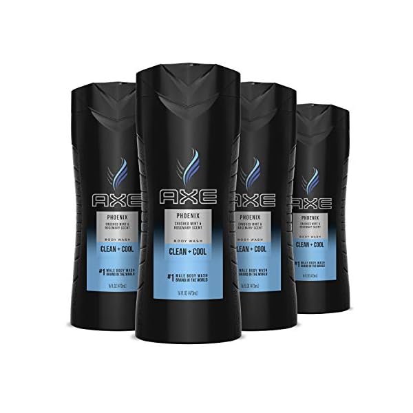 AXE-Mens-Body-Wash-for-a-Clean-and-Cool-Feel-Phoenix-Dermatologist-Tested-Body-Wash-for-Men-16-oz-4-Count AXE Body Wash Phoenix 4 Count 12h Refreshing Scent Crushed Mint & Rosemary Men's Body Wash with 100% Plant-Based Moisturizers 16 oz