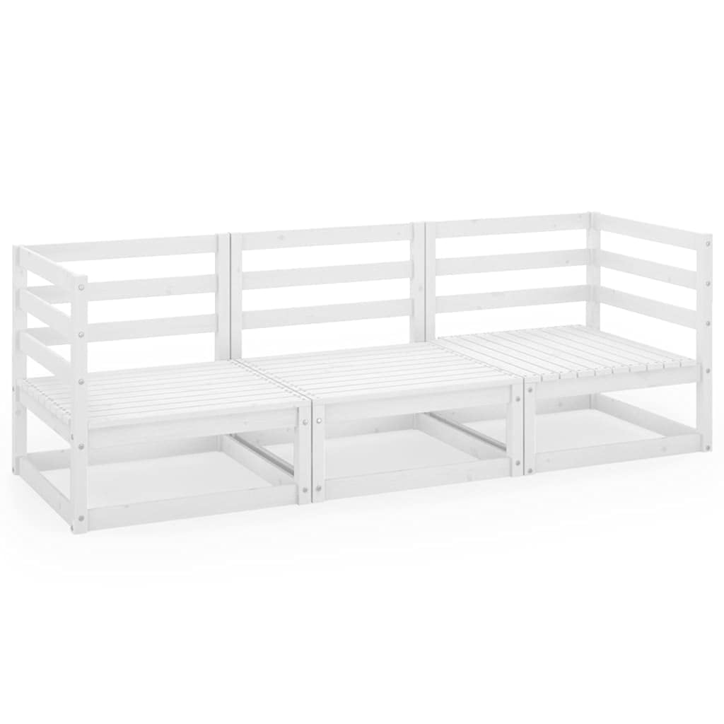 Divano da giardino 3 posti in legno di pino massiccio, design modulare per esterni, set da soggiorno resistente alle intemperie, mobile da terrazza flessibile e stabile
