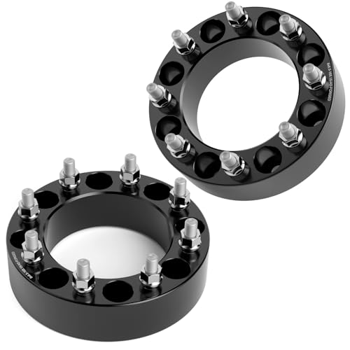 KSP 2 inch 8x6.5 Wheel Spacers for 2013+ Ram 2500 3500 Silverado 1500 2500 3500 HD 8x165.1 Wheel Adapters with M14x1.5 Studs for GMC Sierra Savanna 2PCS 50.8mm 8 Lug Spacer 126.15mm Bore