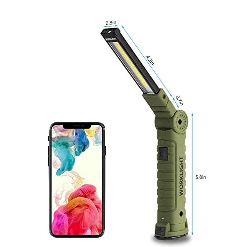 Image of Lmaytech 4 Pack Rechargeable LED Work Lights with Magnetic Base and 360 Rotation, 5 Modes for BBQ, Camping, Reading, and Car Repair