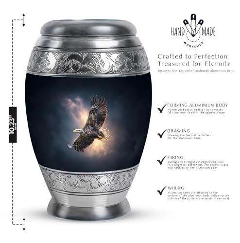 Image of Eagle Urn Mini Cremation Urns for Human Adult Female Mom 1 Large & 4 Small | Keepsake Burial Urns, Memorial Urn, Unique Urns for Ash