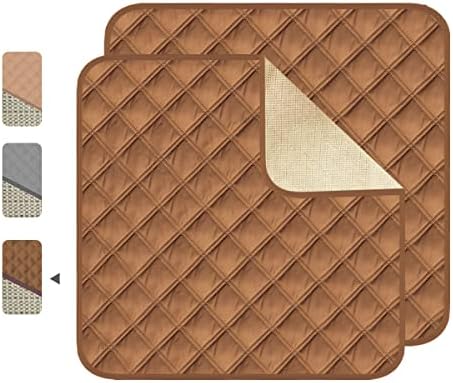 Incontinence Pad Washable Seat Pads Waterproof Seat Protector Pads Reusable Incontinence Chair Pad Waterproof Seat Protector Pads for Chairs/Sofa/Wheelchair (Dark Brown(2ps)) 2 Count (Pack of 1)