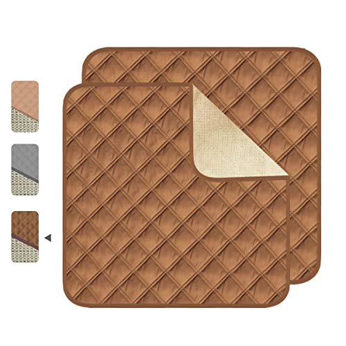 Incontinence Pad Washable Seat Pads Waterproof Seat Protector Pads Reusable Incontinence Chair Pad Waterproof Seat Protector Pads For Chairs/Sofa/Wheelchair (Dark Brown(2Ps)) 2 Count (Pack Of 1) #TOP1
