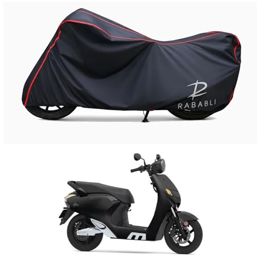 Image of Waterproof Bike Body Cover Compatible for | 22Kymco iFlow STD | Taffeta Fabric, Red Piping Design, Bottom Elastic Fit | Dustproof, Sun UV & Rain Protection for All Bikes