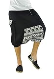Virblatt - Kurze Unisex Haremshose-Pumphose Damen – Sorgenfrei, Schwarz/weiß, L-XL