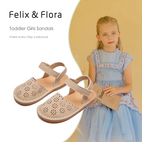 Image of Felix & Flora Toddler Girls Sandals Soft Rubber Princess Flat Shoes Flower Girl Shoes