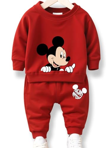 Image of Minicult Kids Cotton Co-ords Full Sleeve Sweatshirt and Pant Set with Character Print