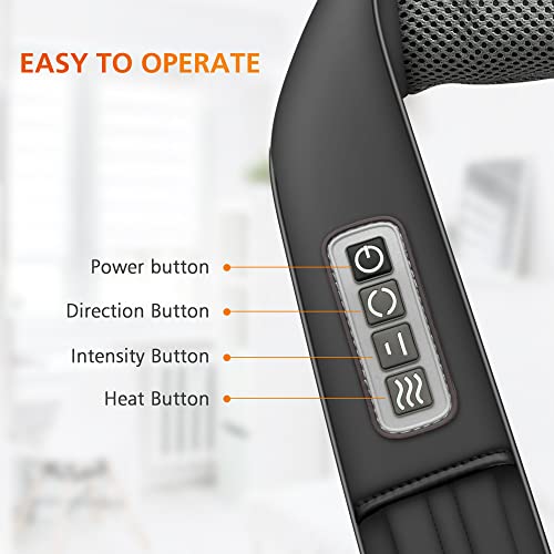 Snailax Upgrade Neck Back Massager With Heat, 3D Shiatsu Shoulder Massager,Lightweight Portable Pillow Massagers For Neck,Back,Leg,Body Muscle Pain Relief, Ideal Gifts For Her,Him #TOP7