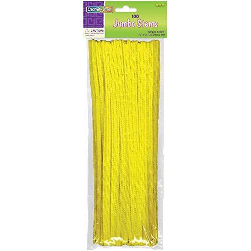Creativity Street Chenille Stems/Pipe Cleaners 12 Inch x 6mm 100-Piece, Yellow