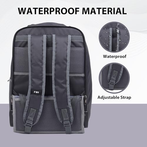 Image of FBI Fabco 40 Litre Travel Backpack Water Resistant with 3 Compartments Telescopic Aluminium Handle for Office Travel Bag for Men & Women | 2 Wheels Trolley Backpack Laptop (TH-01-Grey,Large)