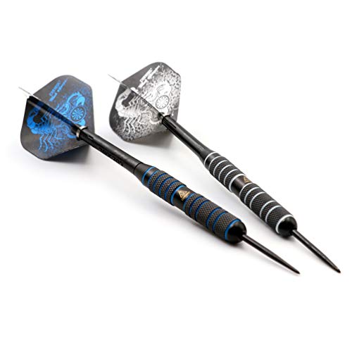 Cuesoul 6 Pack Professional Steel Tip Darts Set 24G With 12Pcs Scorpion Dart Flights + Dart Sharpener #TOP1
