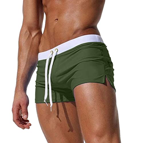 Foweknow Bañador para hombre y niño, bañador para playa, surf, pantalones cortos de entrenamiento, elásticos, ajustables con cordón, pantalones cortos de playa, pantalones cortos de natación, Gn2., M