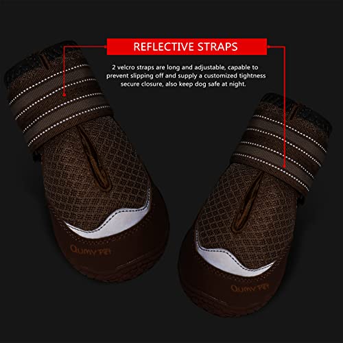 QUMY 2PCS Dog Shoes for Hot Pavement Boots for Dogs Summer Booties Heat Protection Mesh Breathable Nonslip with… - Image 7